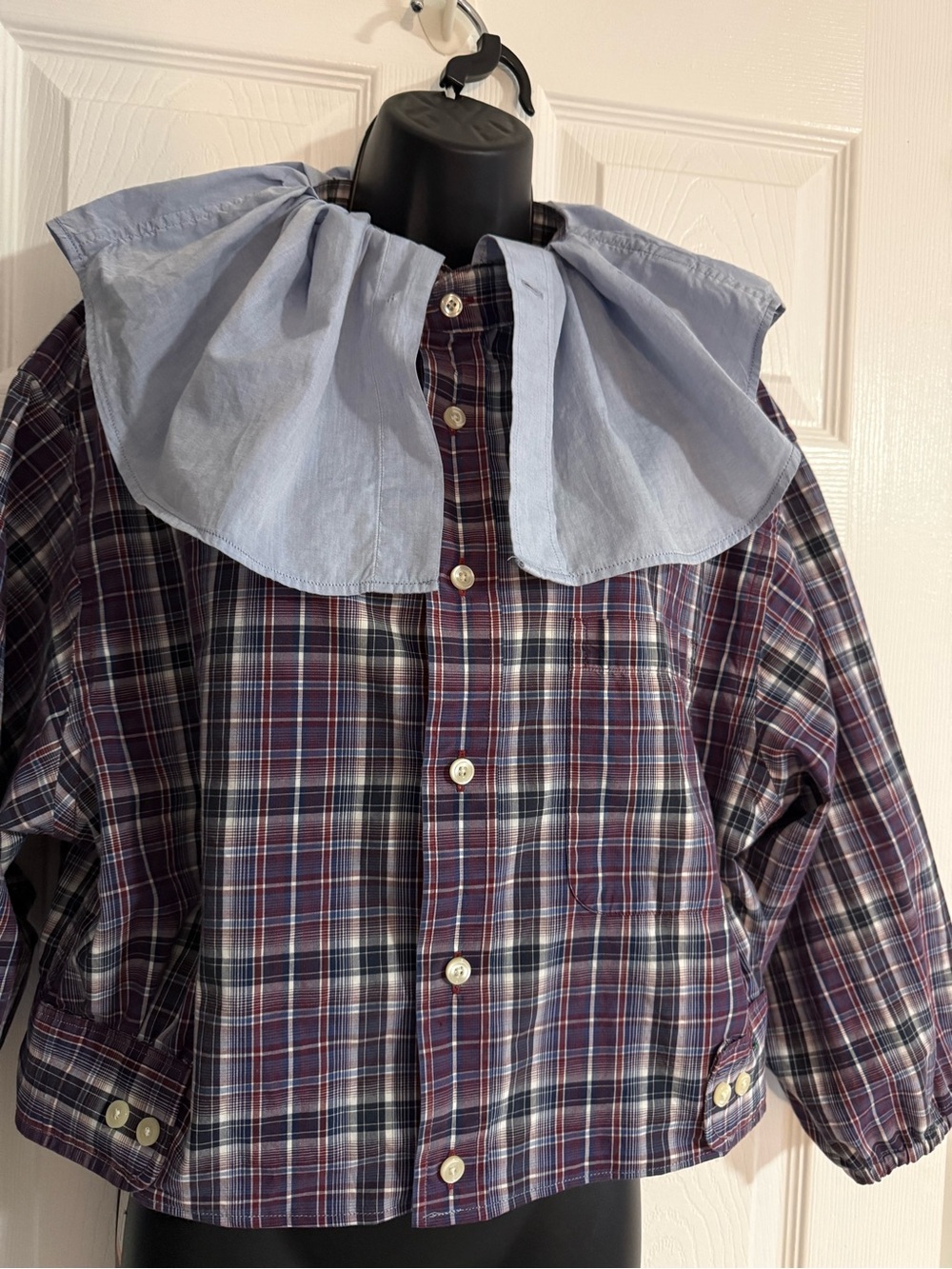 Upcycled Ruffled Collar Shirt - Picture 2 of 7